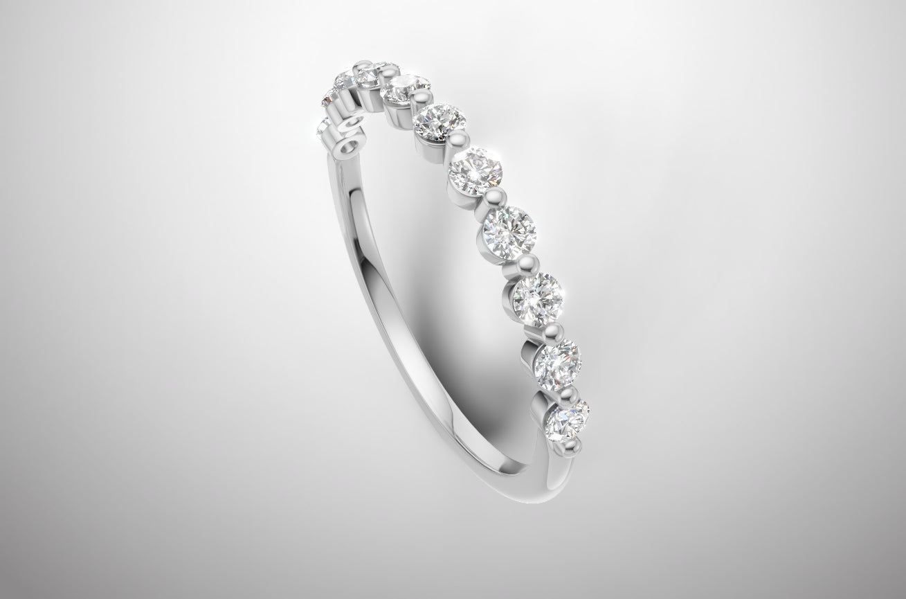Fali Half Wedding Ring - 925 Silver