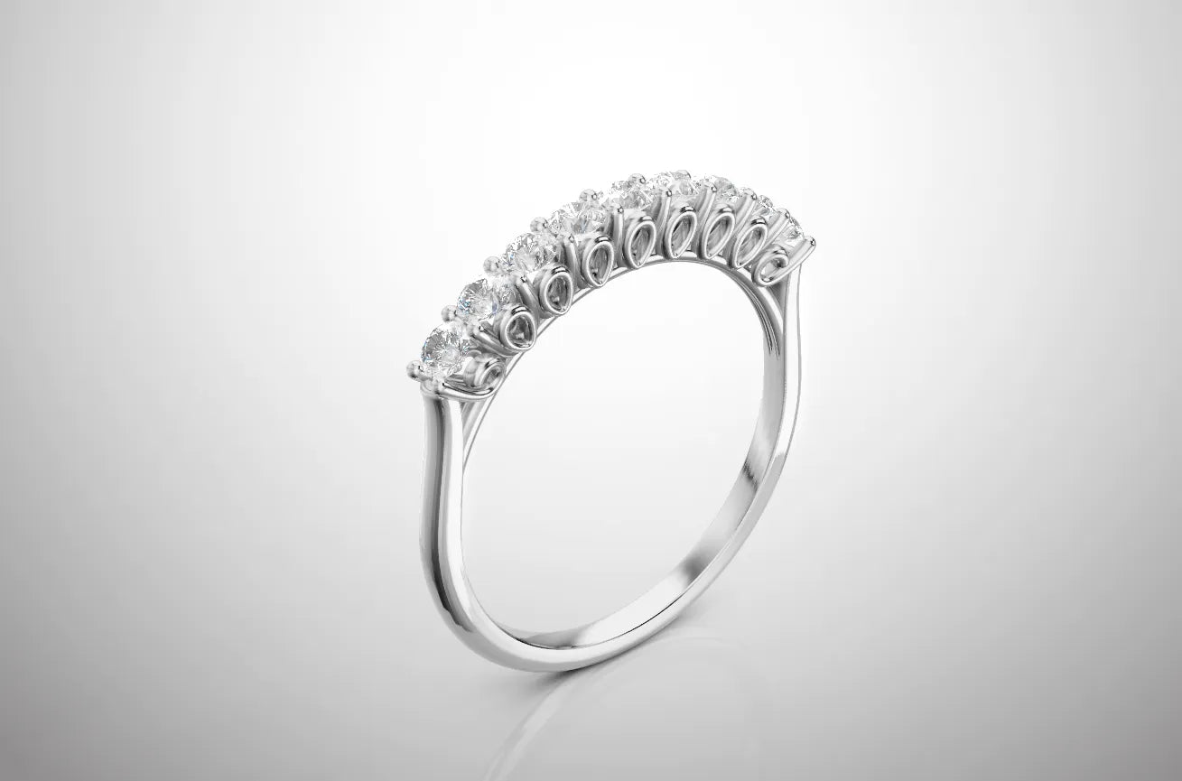 Veo Half Wedding Ring - 925 Silver