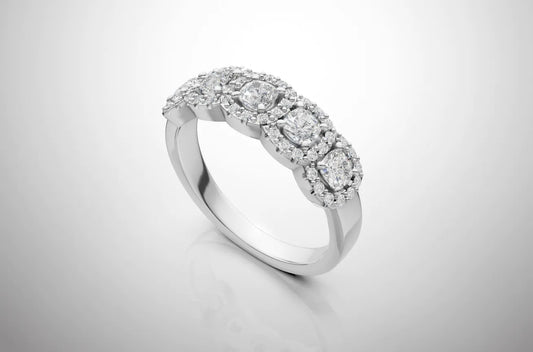 Meia Aliança Clust - Prata 925