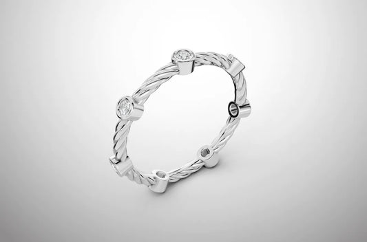 Meia Aliança Tricor - Prata 925