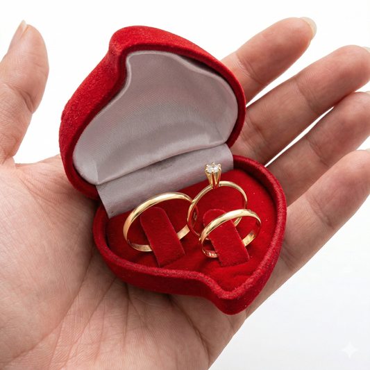 Kit Romântico: Par de Alianças Tradicionais 2mm + Anel Solitário em Ouro 18kt