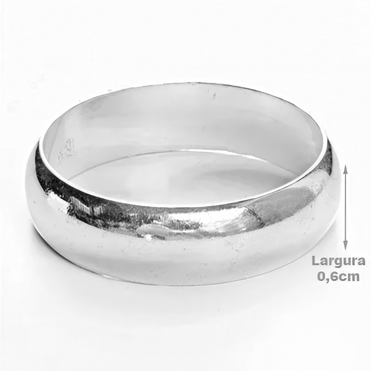 Aliança de Namoro - Prata 925 - Tradicional 6MM