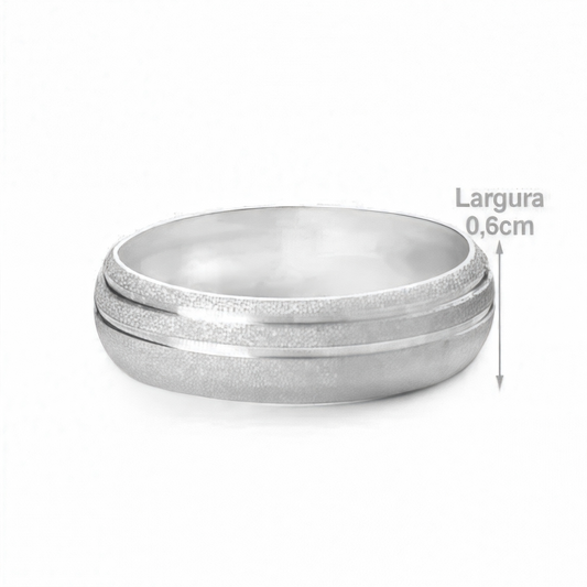 Aliança de Namoro - Prata 925 - Friso 6MM