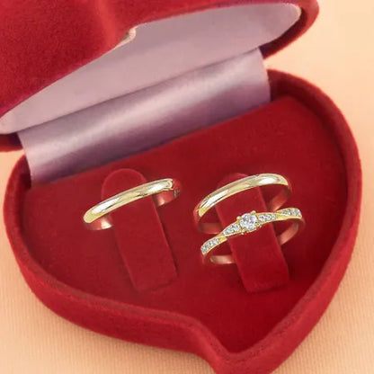 Kit Alianças Casamento Ouro Polida 2mm + Anel Noivado Infinito 18KT